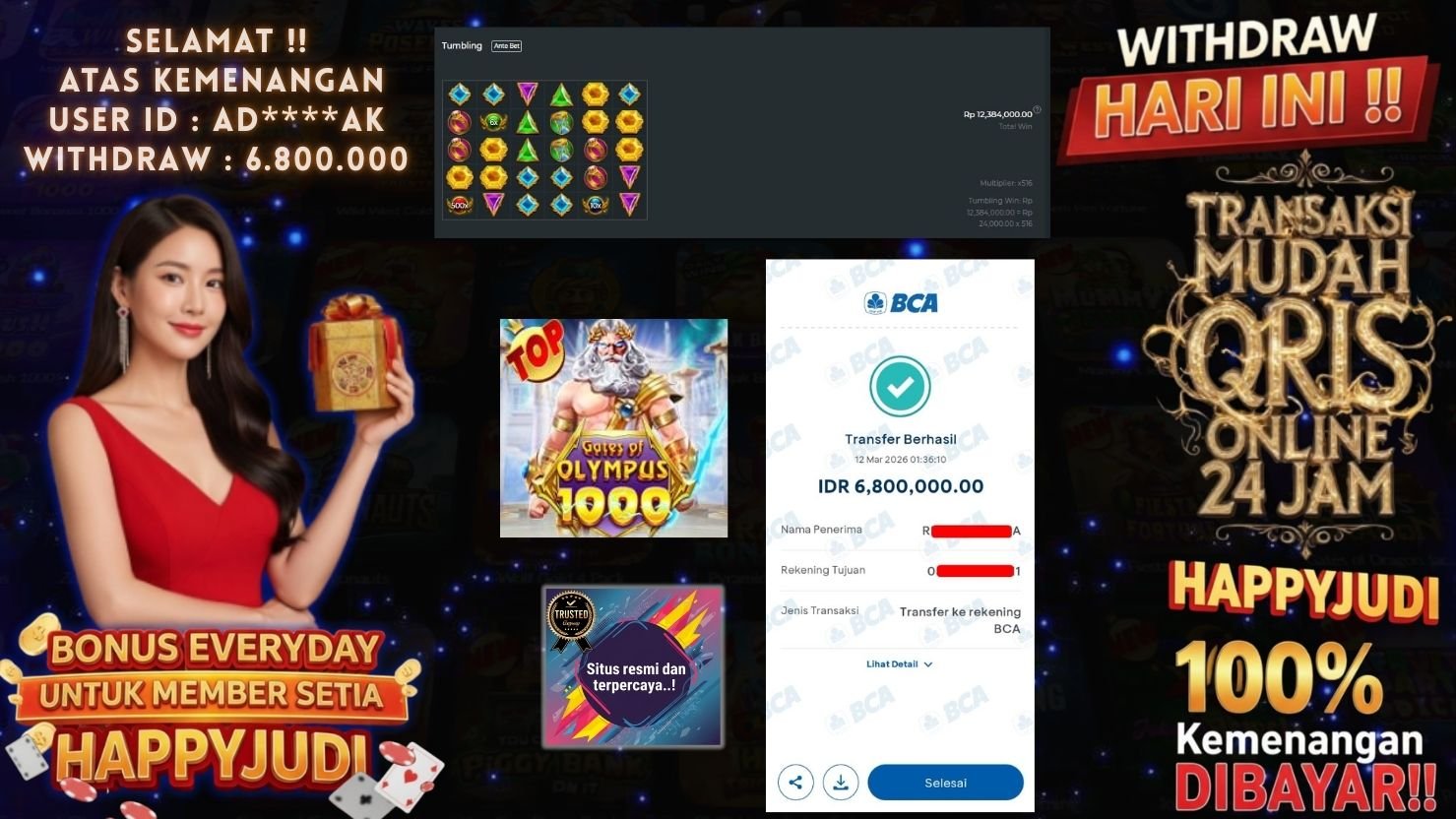 HAPPYJUDI JACKPOT SLOT GATES OF OLYMPUS 1000